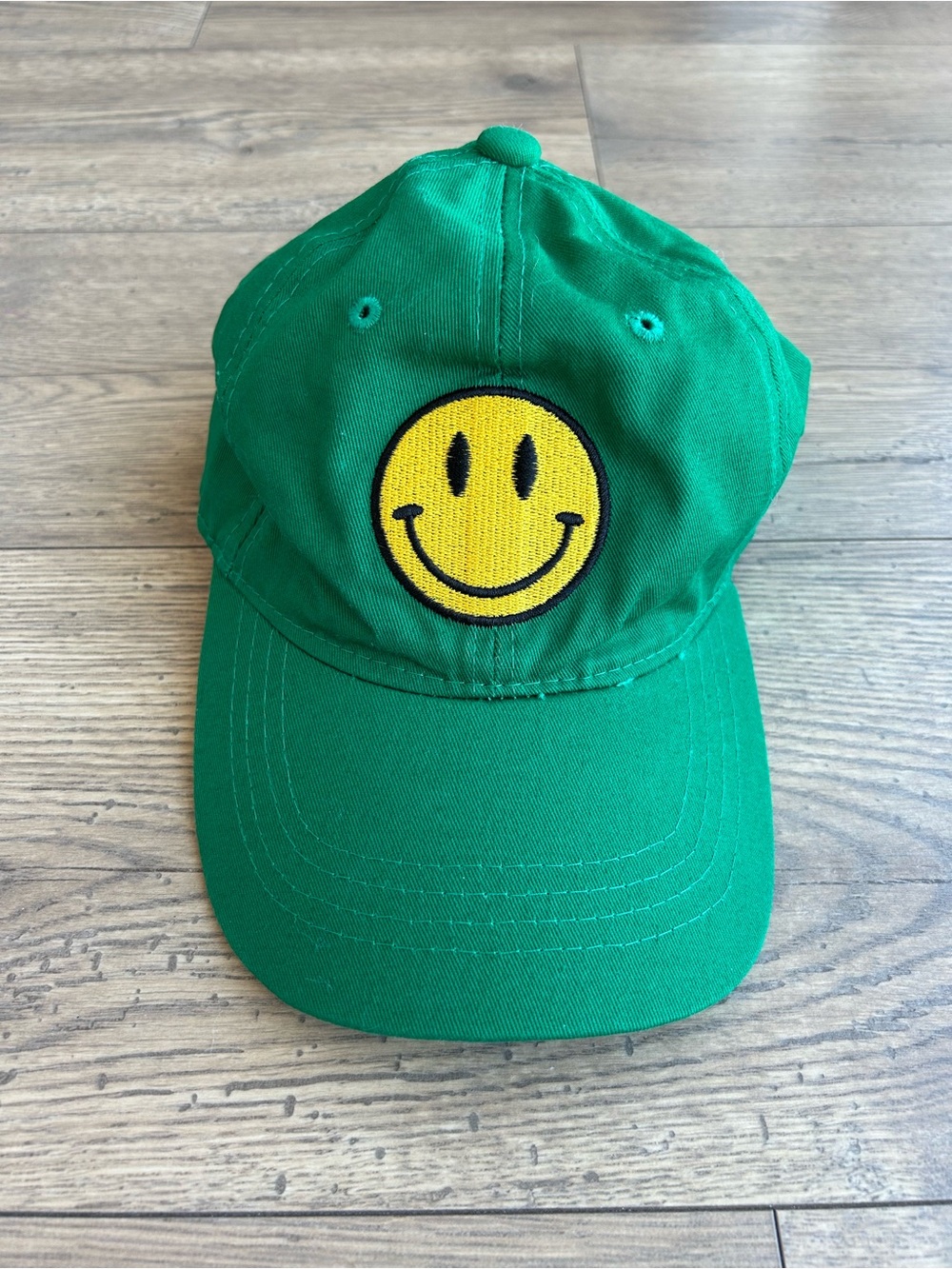 Green Smiley Face Baseball Cap